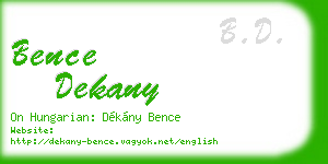 bence dekany business card